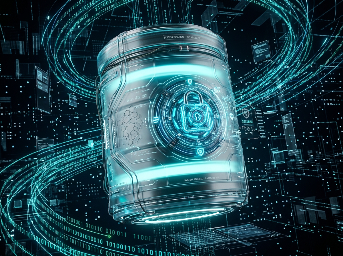3D Cyber Security Database Vault Render