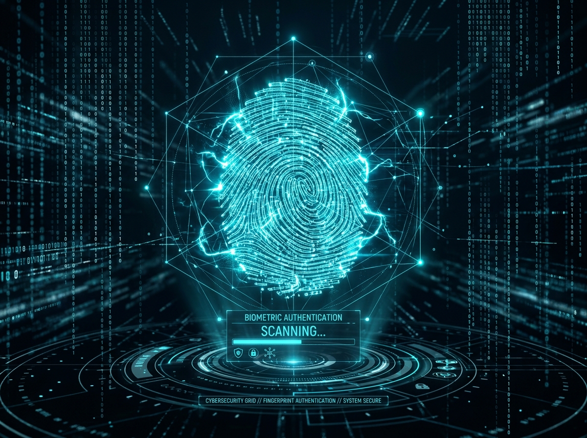 3D Biometric Fingerprint Security Render