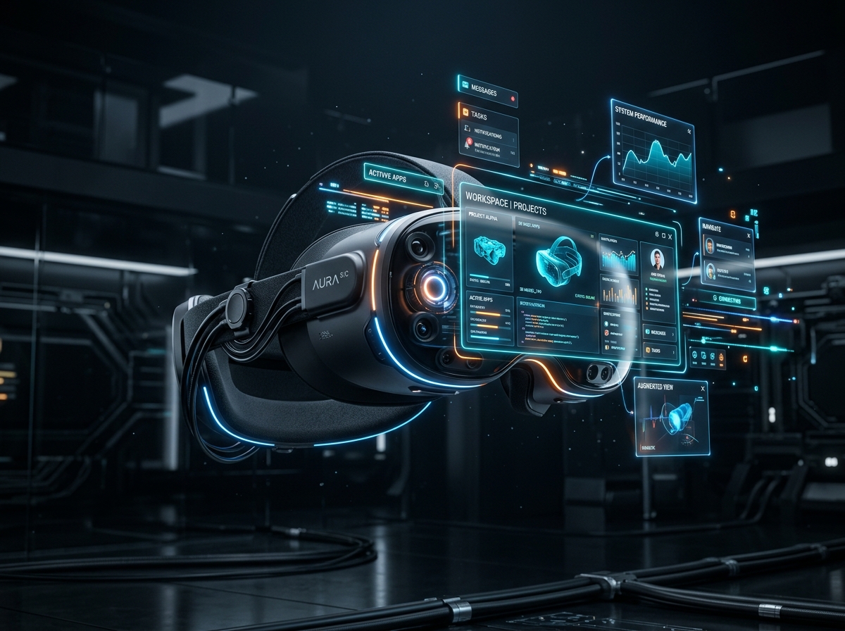 3D Spatial AR VR Headset Render